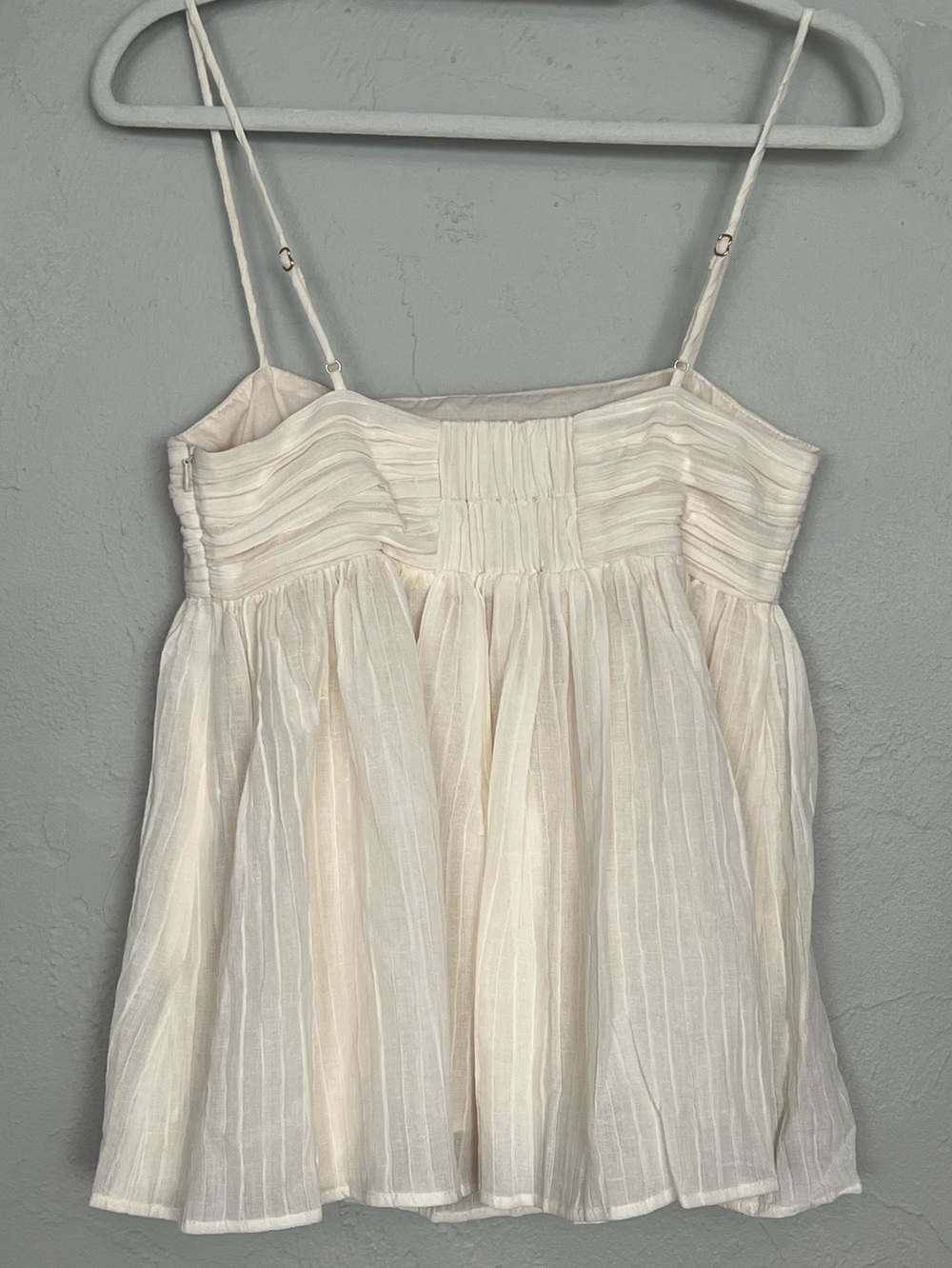 NWT DISSH Casey Ivory Crinkle Ramie Top Square Neck Cami US 6 - Picture 6 of 11